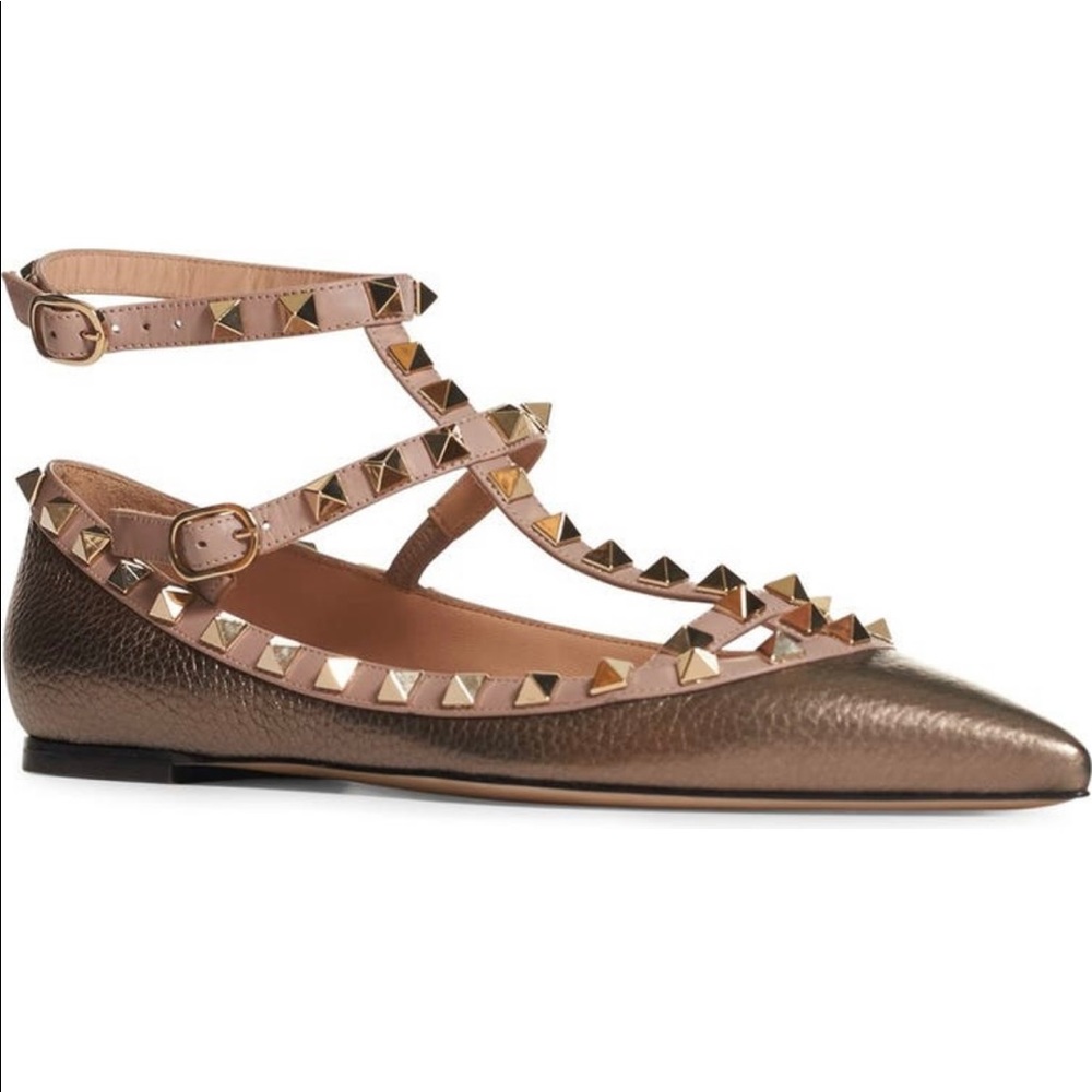 VALENTINO ROCKSTUD LEATHER FLATS - Picture 16 of 16